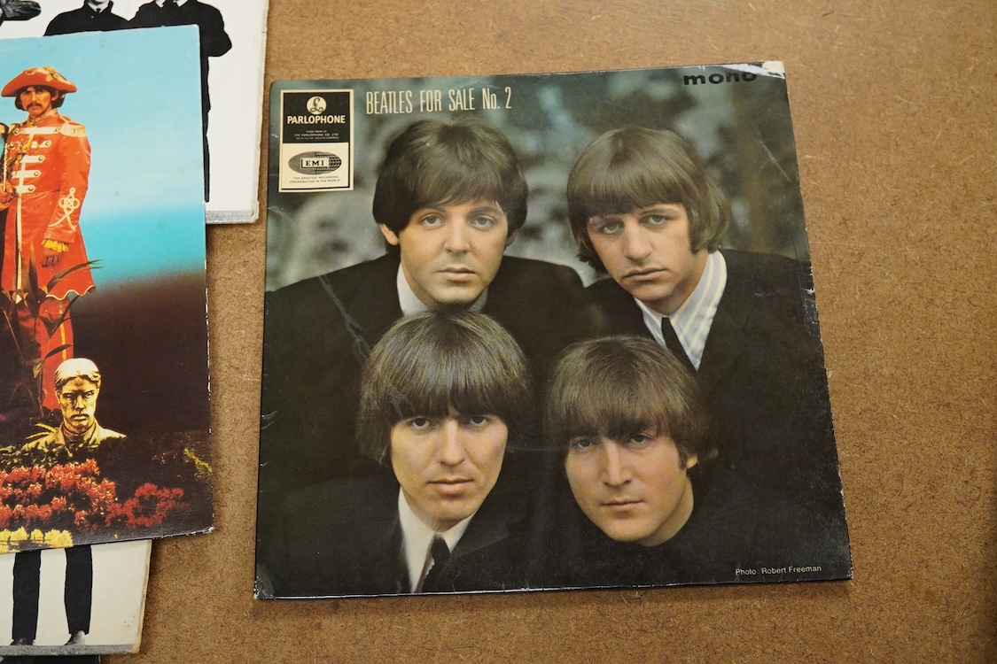 Fifteen The Beatles 7” singles, all in pictures sleeves, including; Extracts from A Hard Days Night, The Beatles Million Sellers, Twist and Shout, Hello Goodbye, Lady Madonna, etc., including several foreign issues